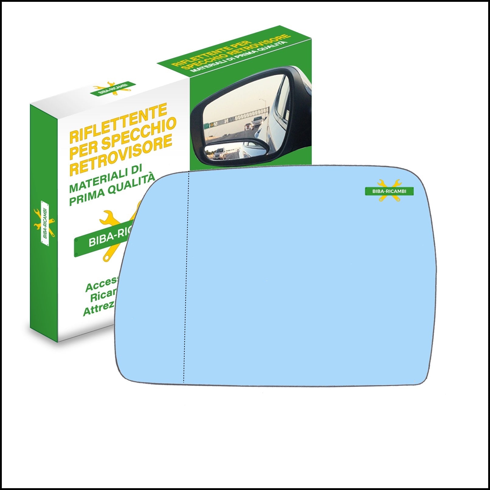 Vetro Specchio Retrovisore Azzuratto Asferico Lato Sx-Guidatore Per Bmw X3 I (E83) dal 2003-2011 BIBA-RICAMBI