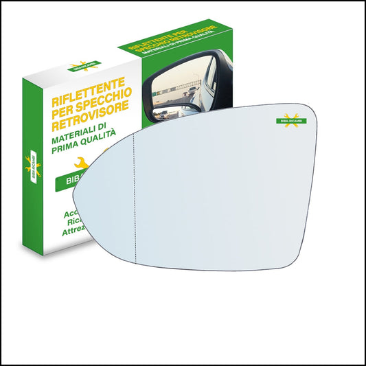 Vetro Specchio Retrovisore Cromato Asferico Lato Sx-Guidatore Per Volkswagen Passat VI (3G) dal 2014&gt; BIBA-RICAMBI