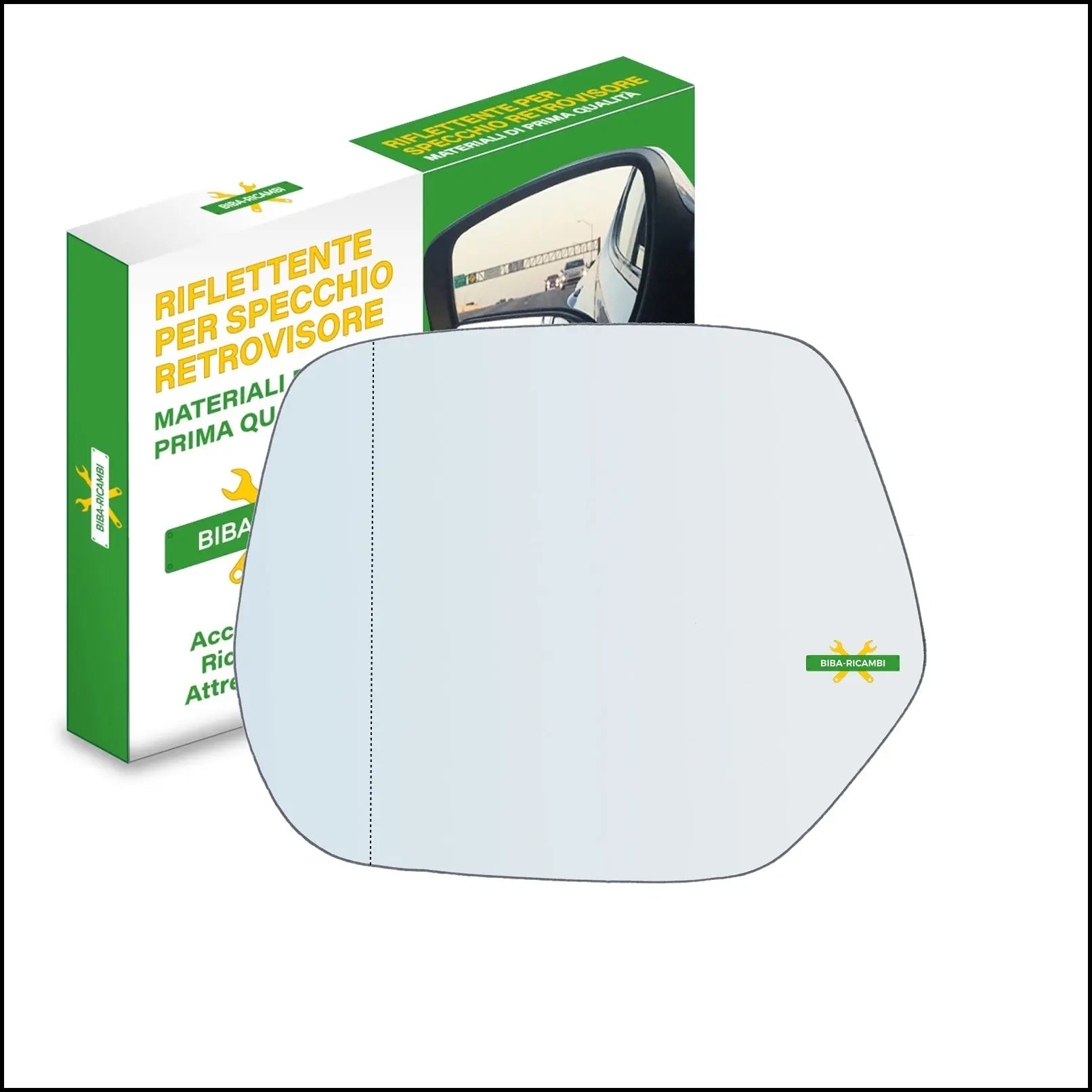 Vetro Specchio Retrovisore Cromato Asferico Lato Sx-Guidatore Per Honda CR-V III (RE) dal 2006> BIBA-RICAMBI