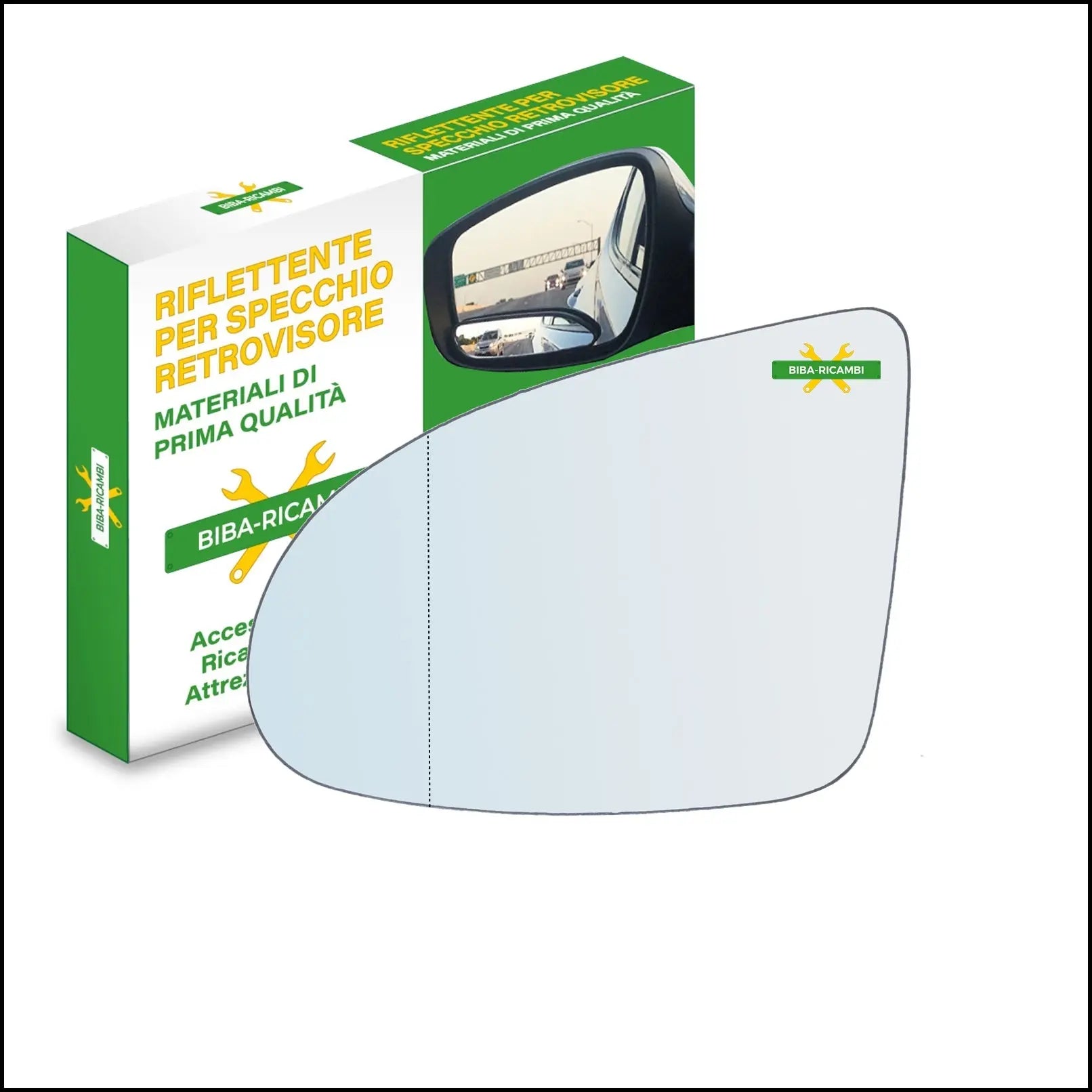 Vetro Specchio Retrovisore Cromato Asferico Lato Sx-Guidatore Per Audi A2 (8Z0) dal 2000-2005 BIBA-RICAMBI