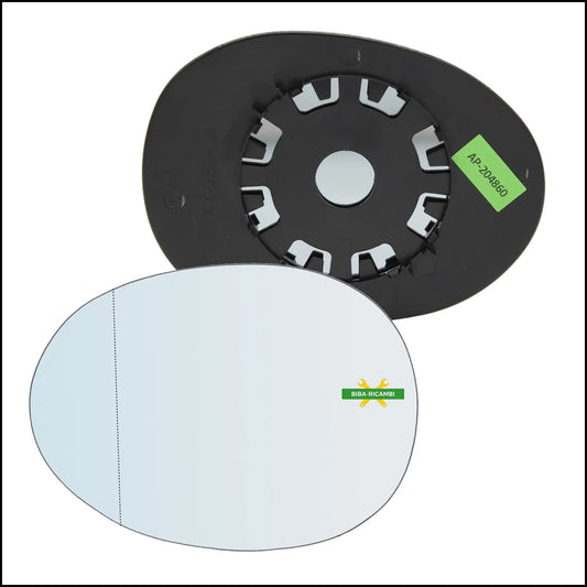 V. Piastra Specchio Retrovisore Asferica Lato Sx-Guidatore Per Peugeot 107 dal 2005&gt; BIBA-RICAMBI