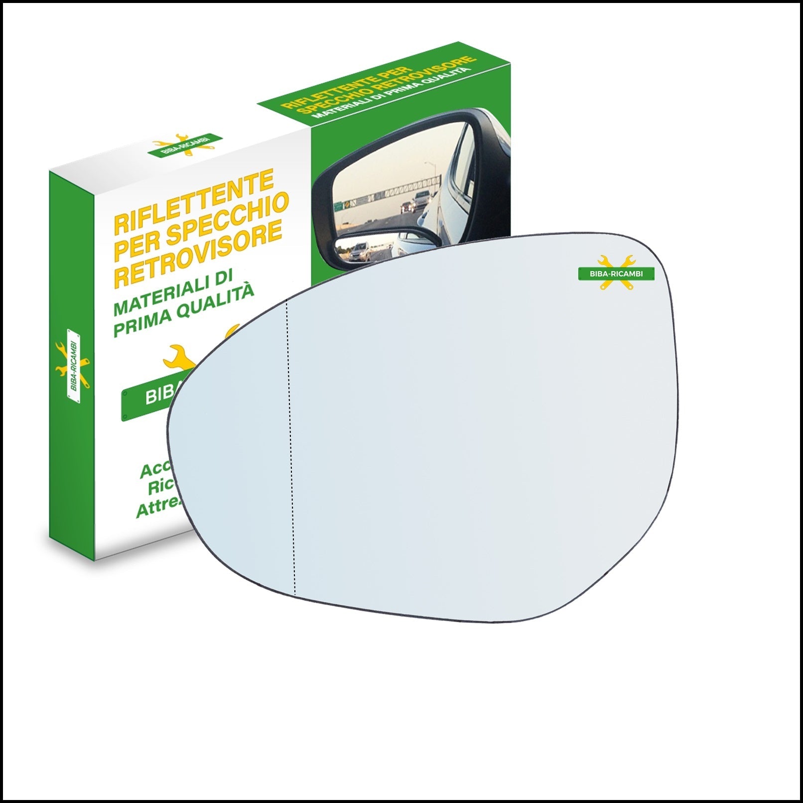 Vetro Specchio Retrovisore Asferico Lato Sx-Guidatore Per Mazda 2 III (DL) dal 2014> BIBA-RICAMBI