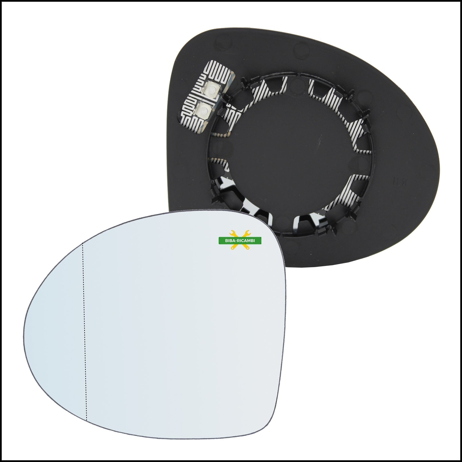 Piastra Specchio Retrovisore Termica Asferica Lato Sx-Guidatore Per Renault Twingo II (CN0) dal 2007> BIBA-RICAMBI