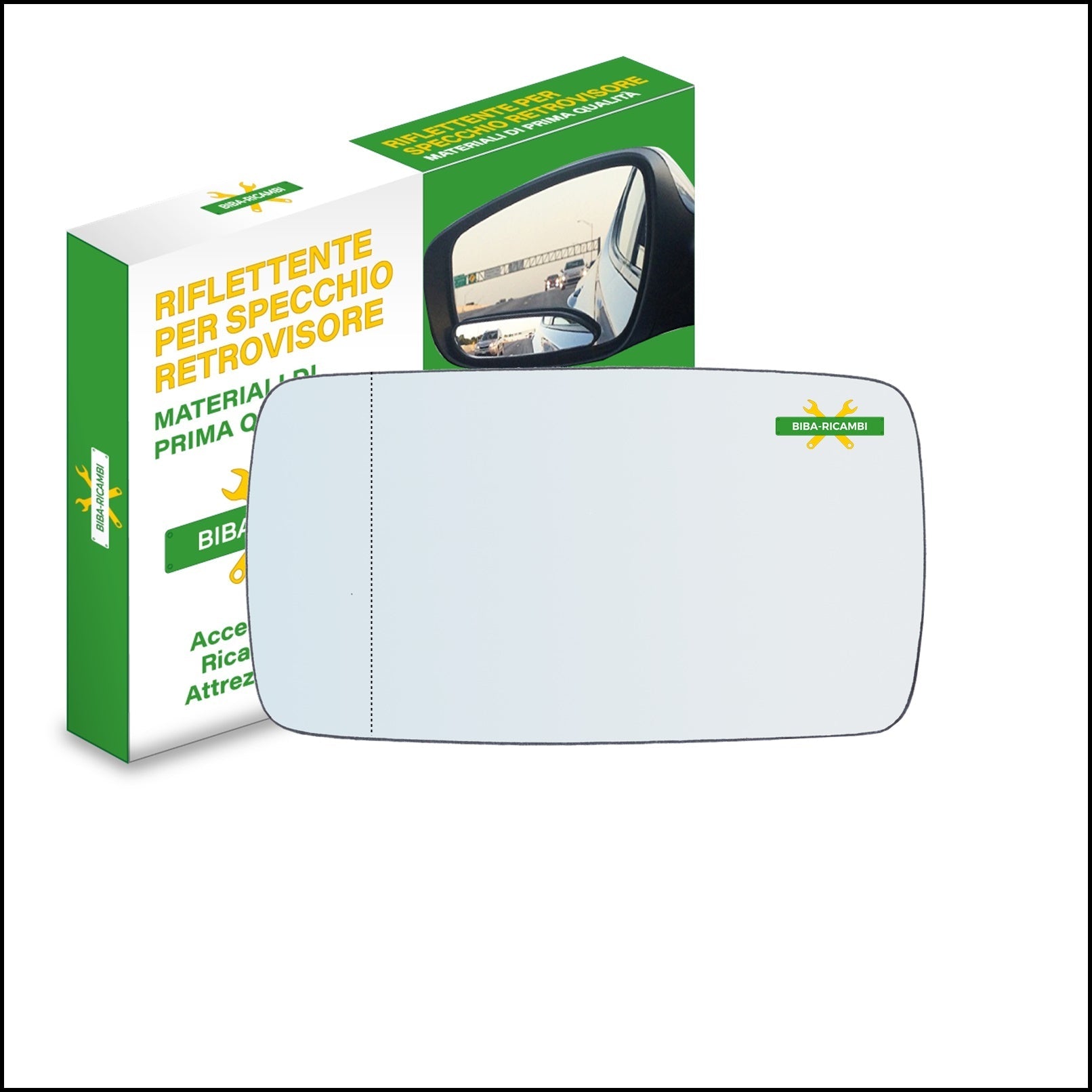Vetro Specchio Retrovisore Asferico Lato SX Compatibile Per Ford Orion dal 1990-1994 BIBA-RICAMBI