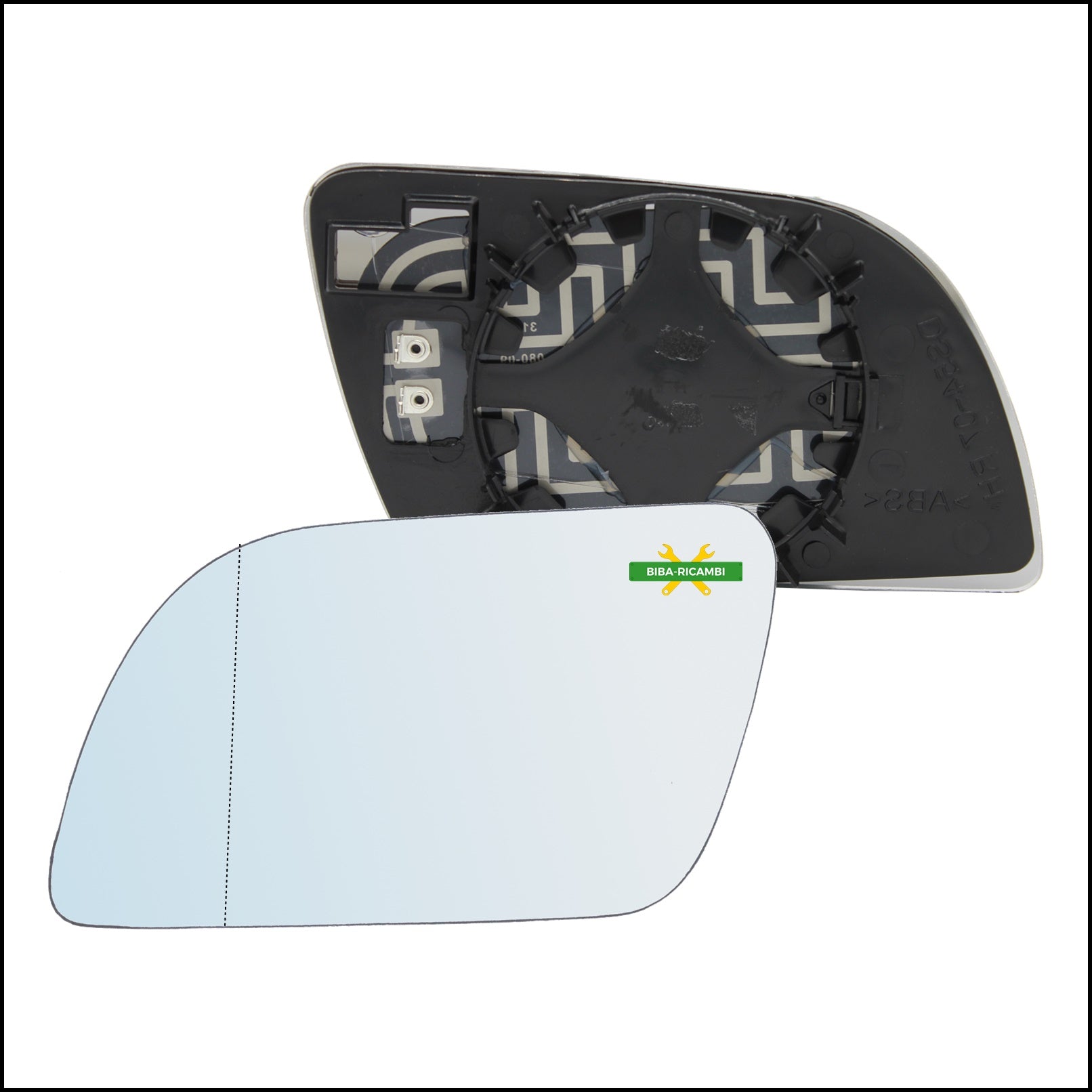 V. Piastra Retrovisore Termica Asferica Lato Sx-Guidatore Per Vw Polo (9N_) solo dal 2002-2005 BIBA-RICAMBI
