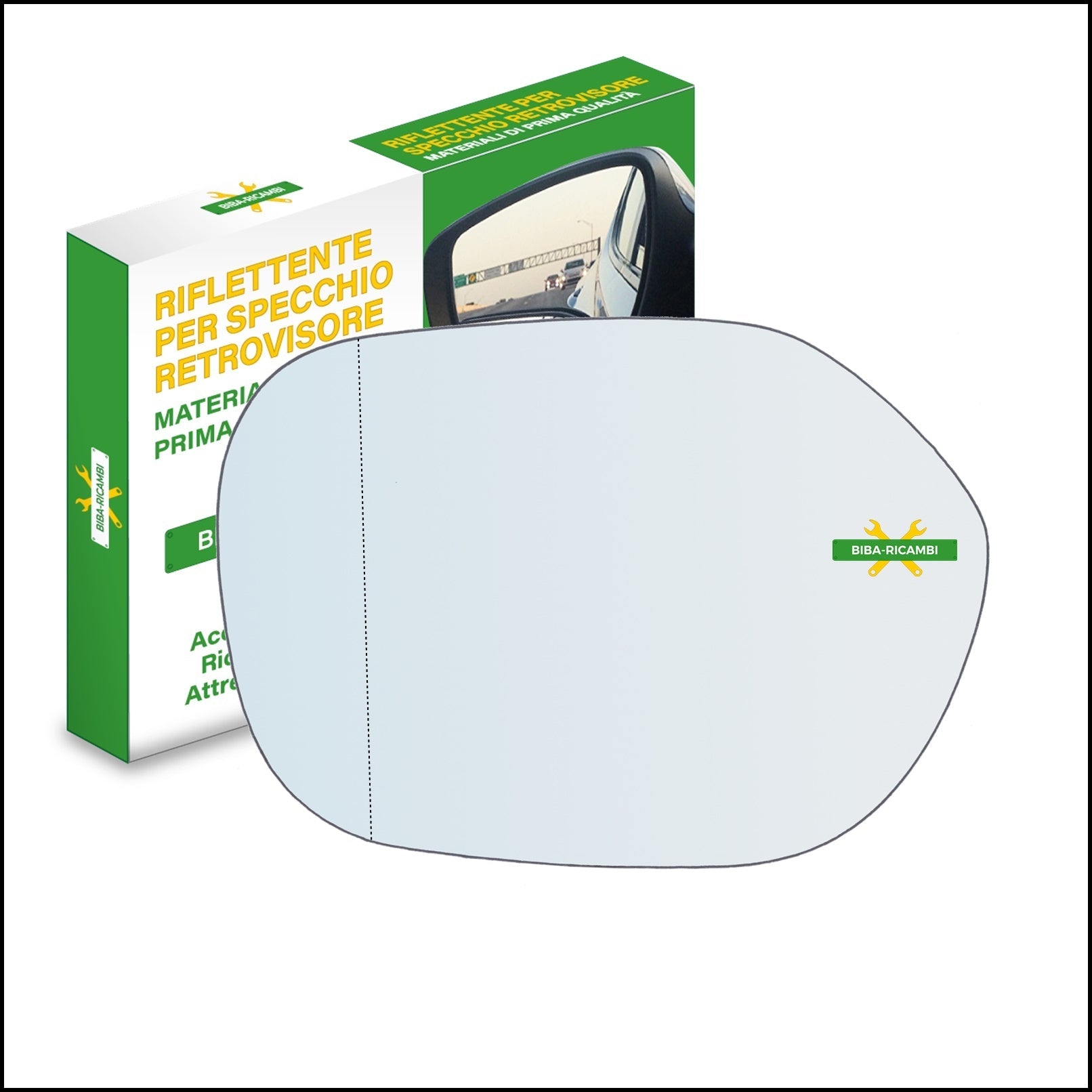 Vetro Specchio Retrovisore Asferico Lato Sx-Guidatore Per Toyota Yaris Verso (P2) dal 1999-2005 BIBA-RICAMBI