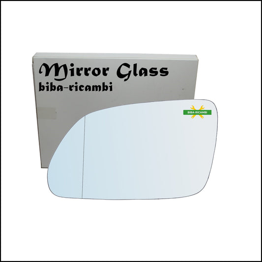 Vetro Specchio Retrovisore Cromato Asferico Lato Sx-Guidatore Per Skoda Octavia II (1Z) solo dal 2005-2009 BIBA-RICAMBI
