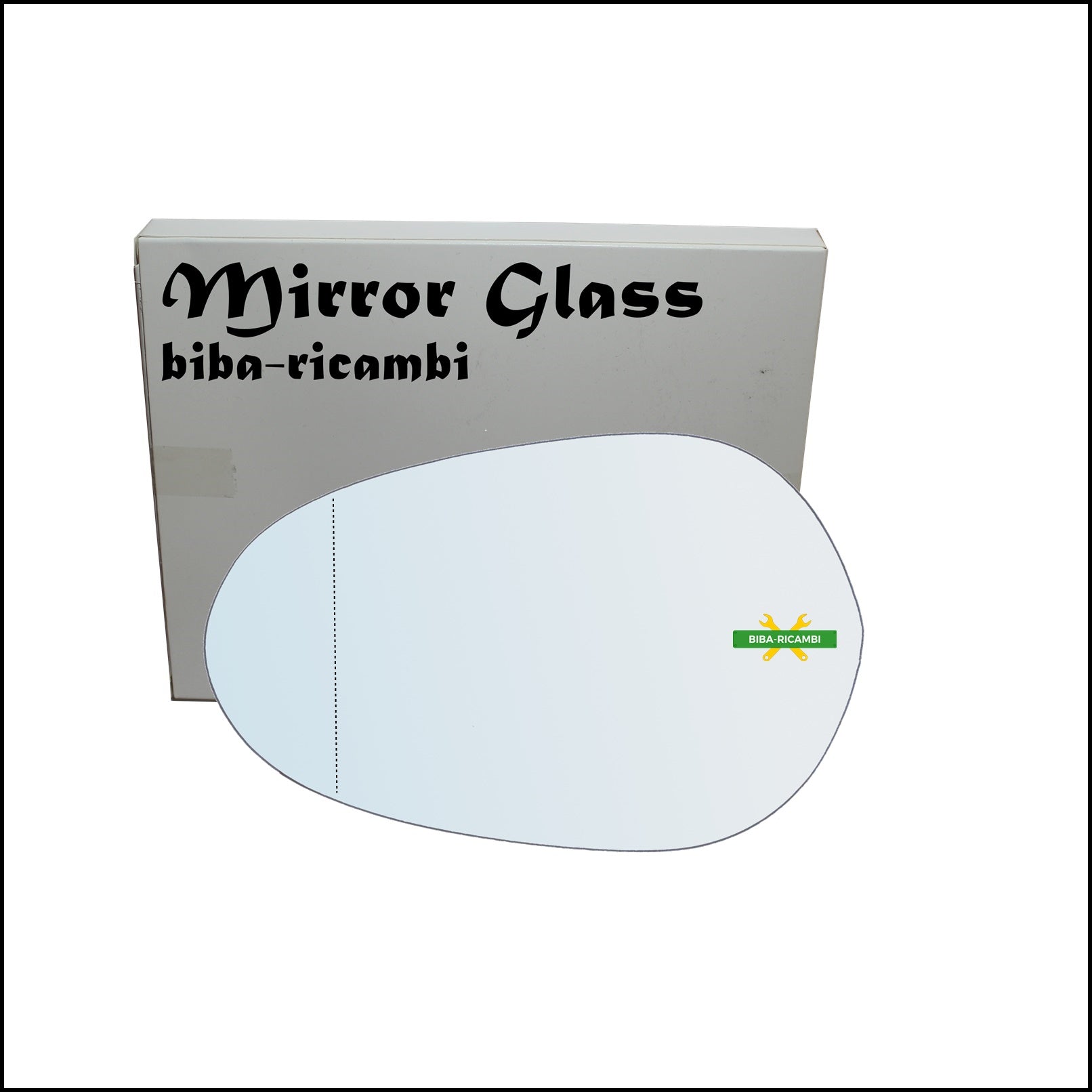 Vetro Specchio Retrovisore Cromato Asferico Lato Sx-Guidatore Per Lancia Ypsilon I (843) solo dal 2003-2007 BIBA-RICAMBI