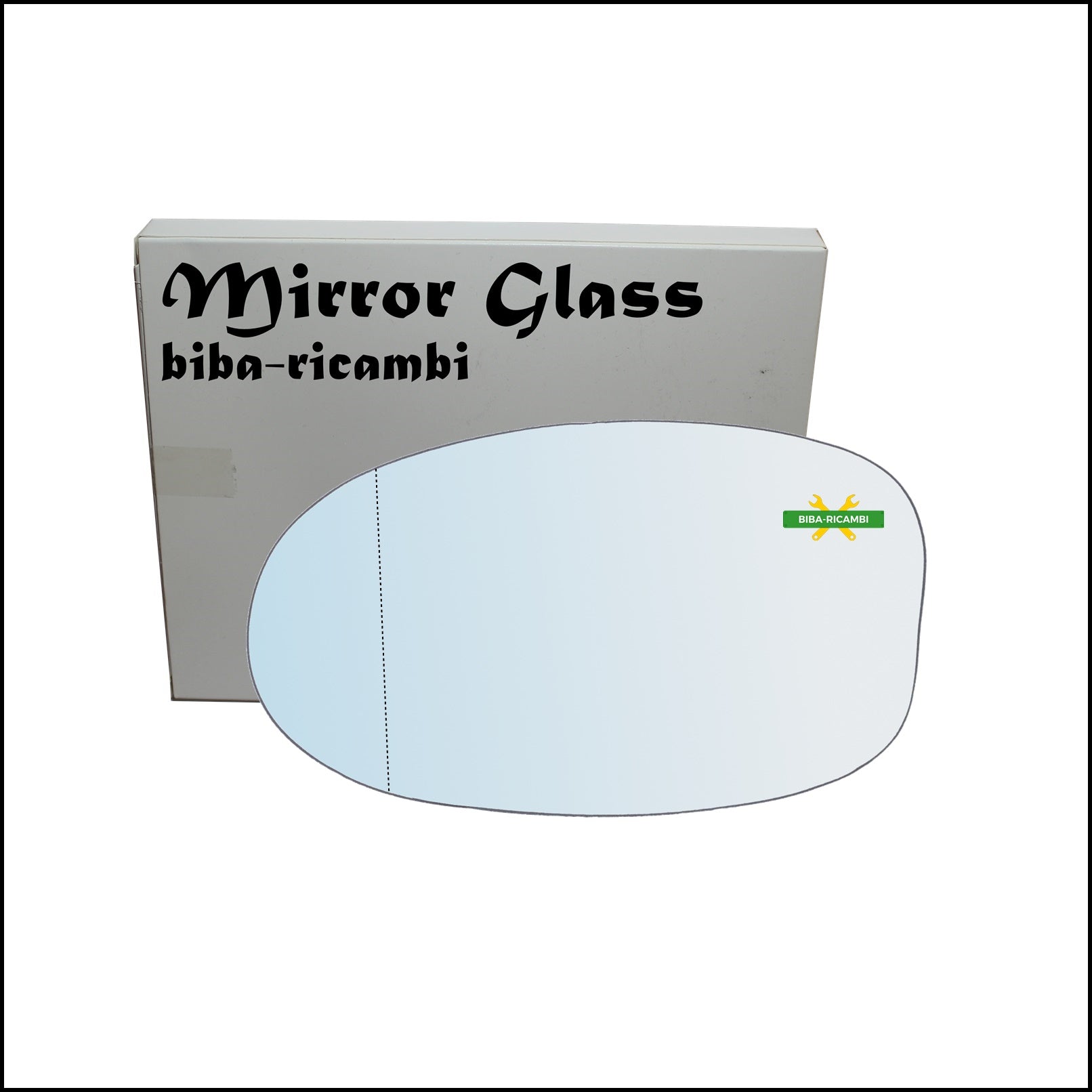 Vetro Specchio Retrovisore Cromato Asferico Lato Sx-Guidatore Per Fiat Seicento (187) dal 1997-2010 BIBA-RICAMBI