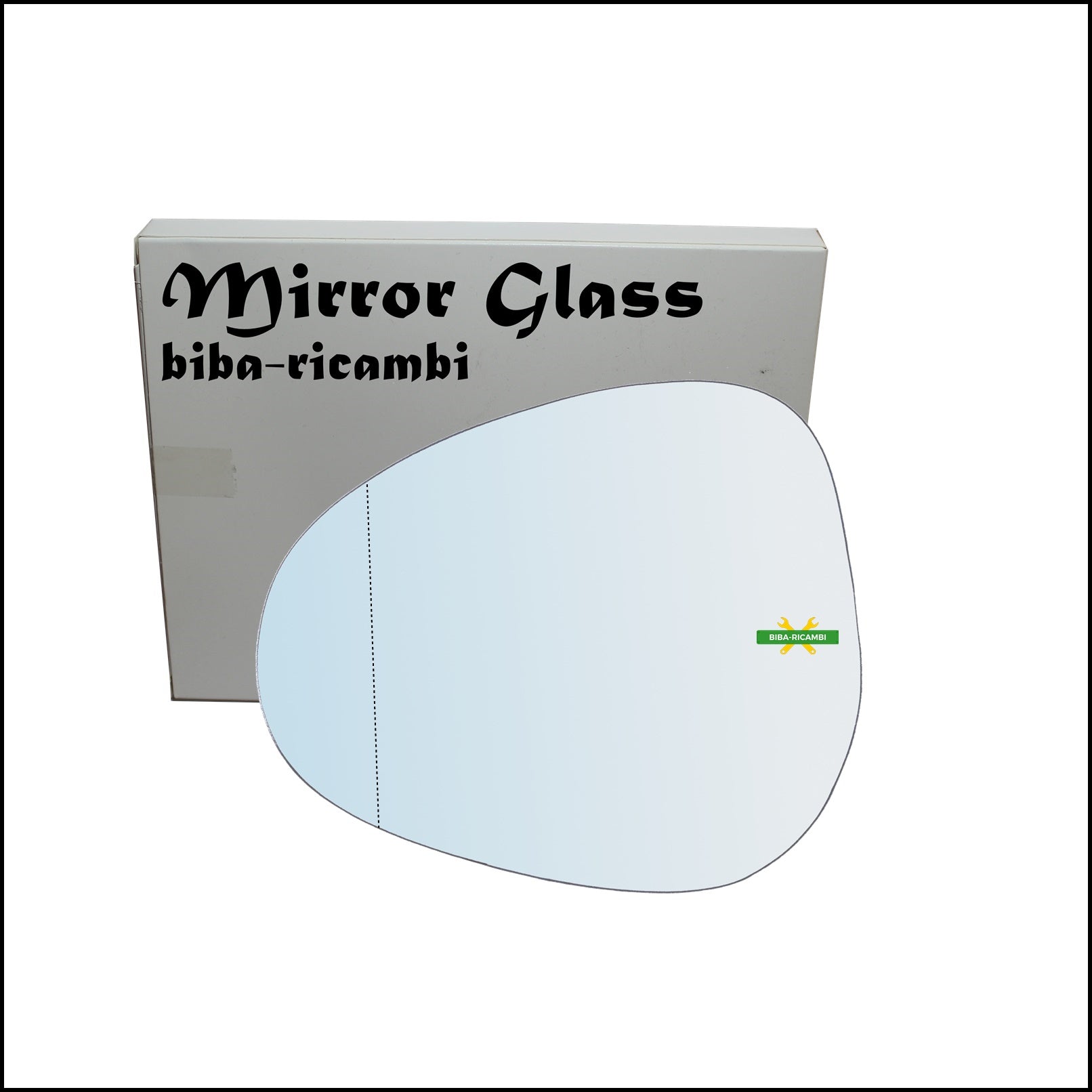 Vetro Specchio Retrovisore Cromato Asferico Lato Sx-Guidatore Per Lancia Ypsilon I (843) solo dal 2009-2011 BIBA-RICAMBI