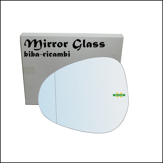 Vetro Specchio Retrovisore Cromato Asferico Lato Sx-Guidatore Per Lancia Ypsilon I (843) solo dal 2009-2011 BIBA-RICAMBI