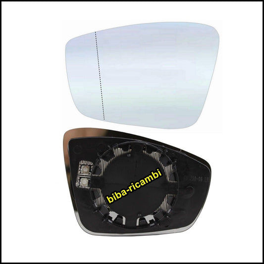 Piastra Specchio Retrovisore Asferico Termico Lato Sx-Guidatore Per Skoda FABIA III (NJ) dal 2014&gt; BIBA-RICAMBI