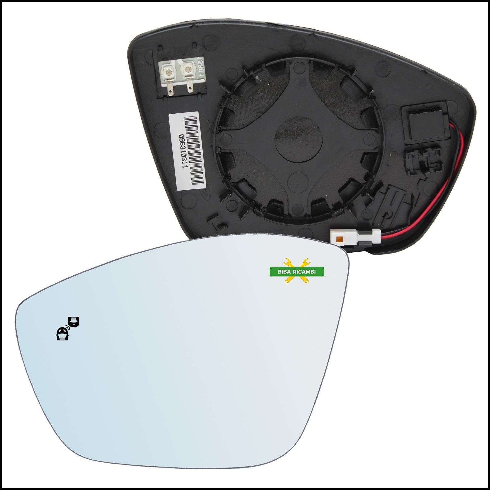 Piastra Retrovisore Termica Blind Spot Lato Sx-Guidatore Per Opel Mokka II dal 2020&gt; BIBA-RICAMBI