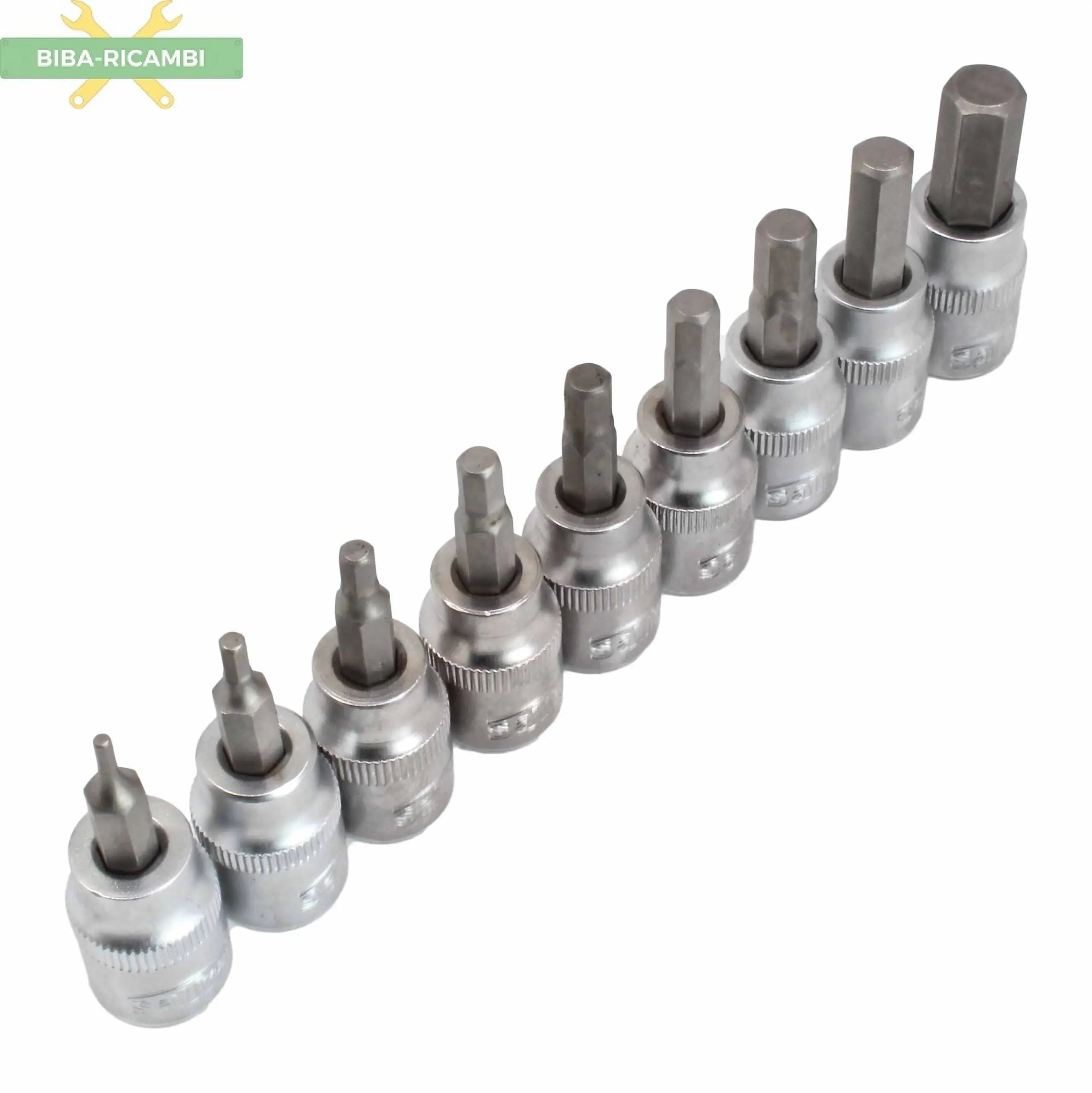 Set di Chiavi a Bussola esagonali 9 pezzi 3/8" BIBA-RICAMBI