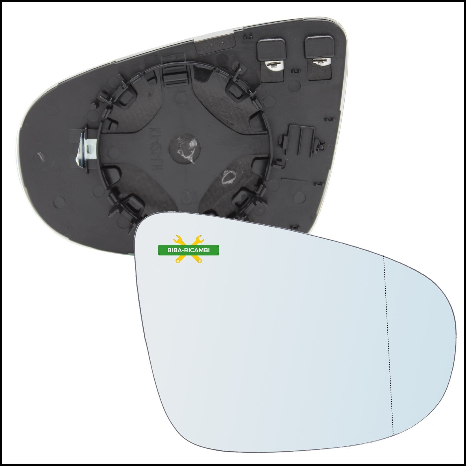 Piastra Retrovisore Asferica Termica Lato Dx-Passeggero Per Volkswagen Touran II (1T3) dal 2010-2015 BIBA-RICAMBI