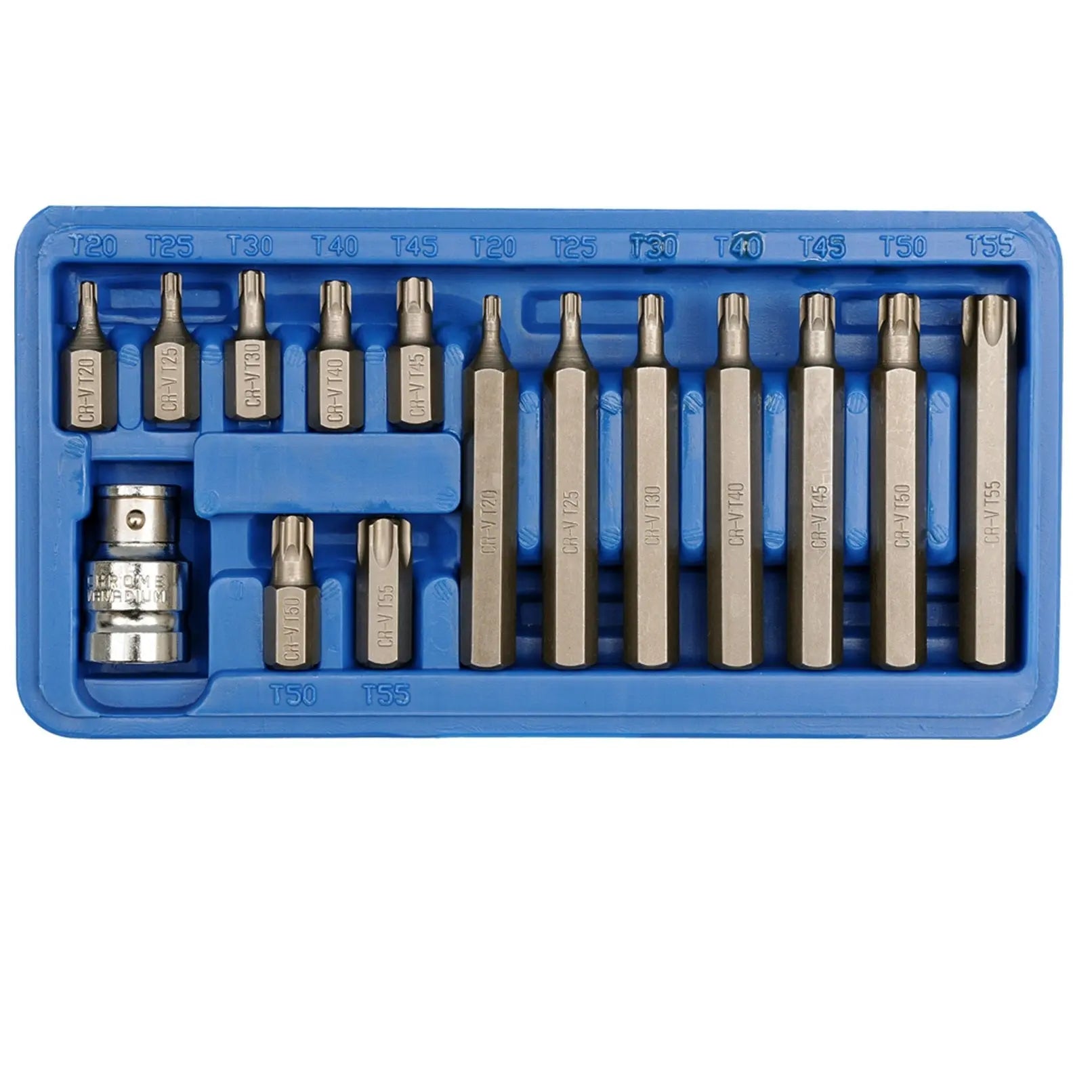 Serie 15 Inserti Torx Maschio con Adattatore da 1/2"