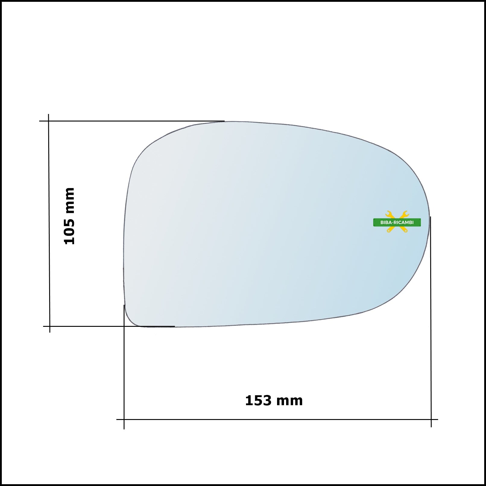 Vetro Specchio Retrovisore Asferico Lato Dx-Passeggero Per Subaru Vivio dal 1992-2000 BIBA-RICAMBI