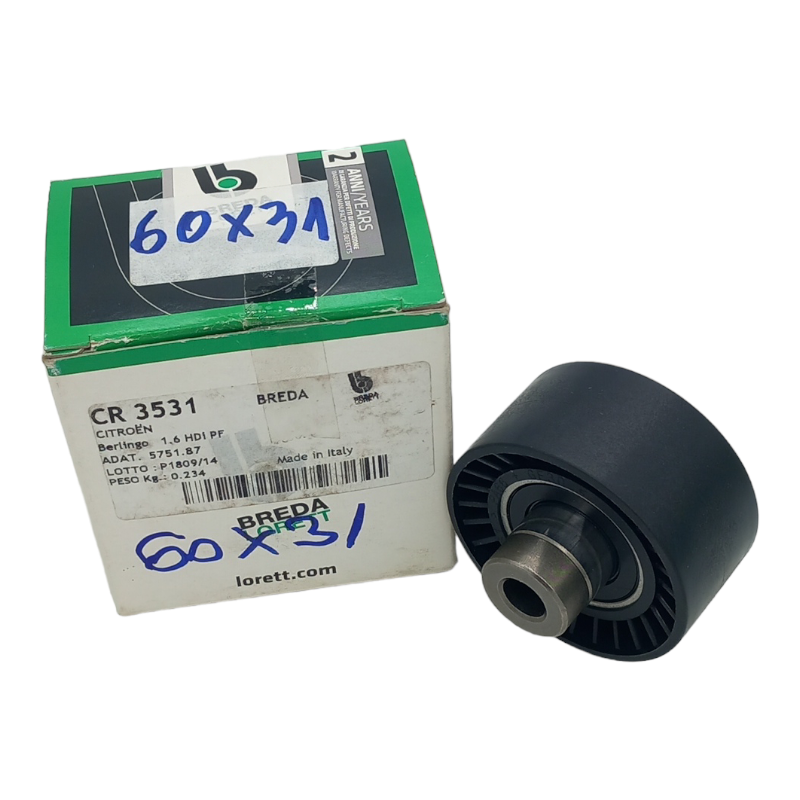 Cuscinetto Tenditore Cinghia Poly-V Compatibile Per Vari Modelli Auto BIBA-RICAMBI