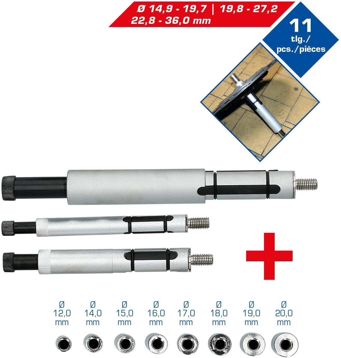 BRILLIANT TOOLS BT641100 11-TLG. Set di utensili universali per frizione BIBA-RICAMBI