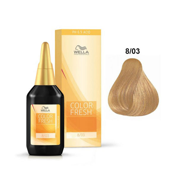 WELLA COLOR FRESH BIONDO CHIARO NATURALE DORATO 8/03 - BIBA-RICAMBI