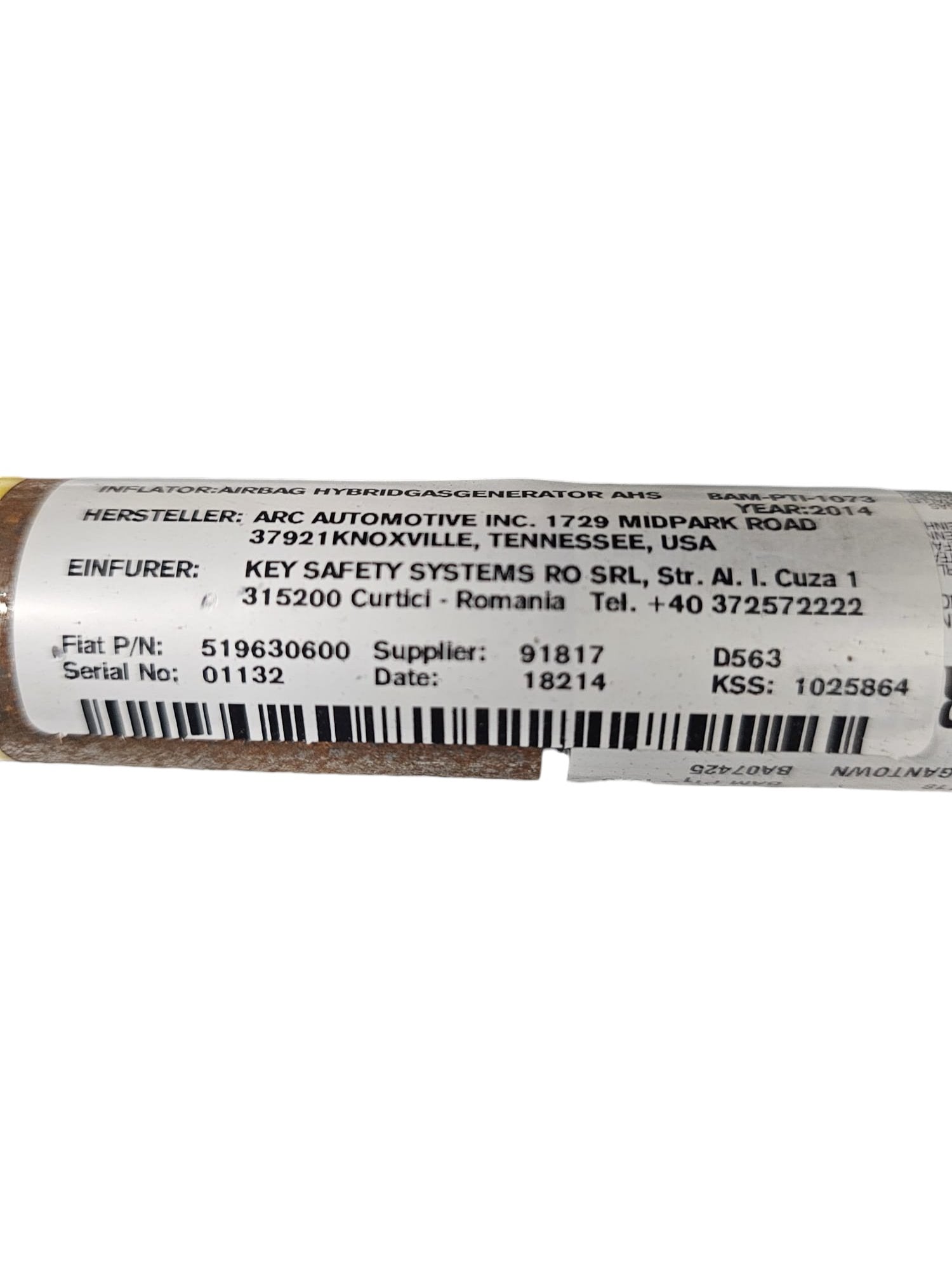 Airbag a Tendina Laterale Sinistro Fiat 500L (2012-2022) Cod:519630600