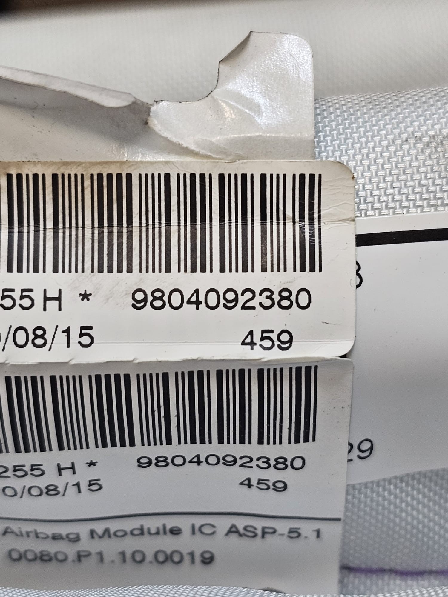 Airbag a Tendina Laterale Sinistro Peugeot 208 I Cod:9804092380 (2012-2019)