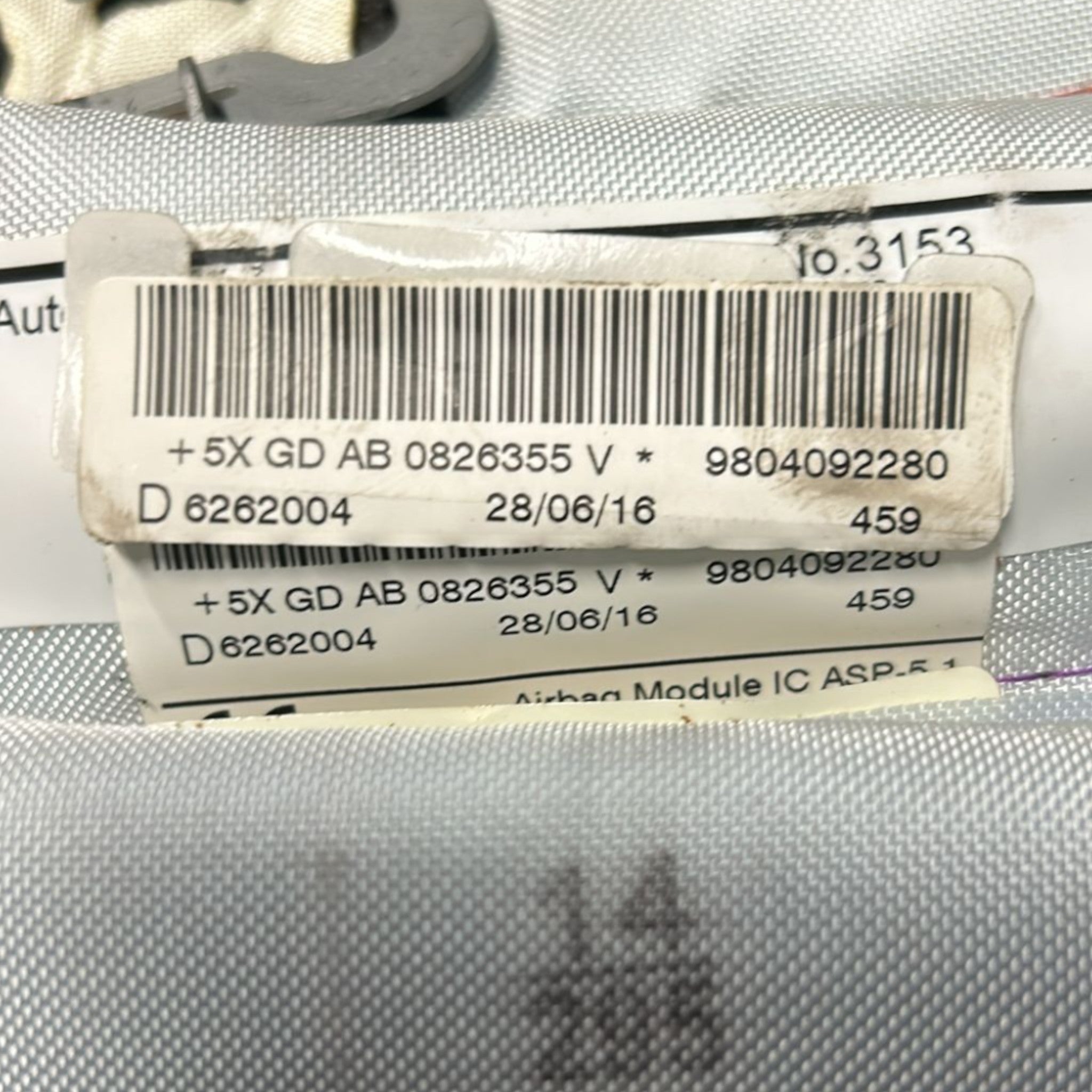 Airbag A Tendina Lato destro Peugeot 208 cod:9804092280 (2012 > 2019)