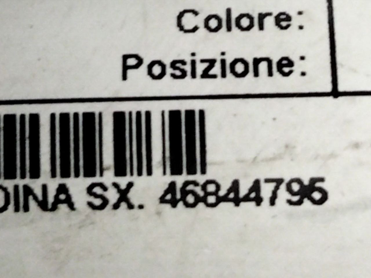 Airbag a tendina sinistro Lancia musa / Fiat idea (2004-2012) cod.46844795