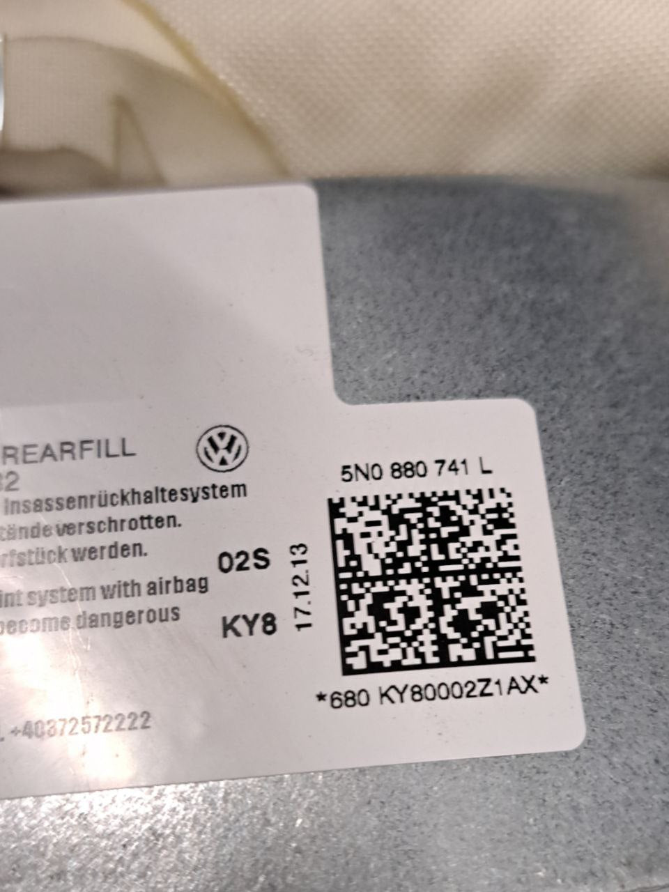 Airbag a Tendina sinistro Volkswagen Tiguan 5N COD:5N0880741L  (2007-2016)
