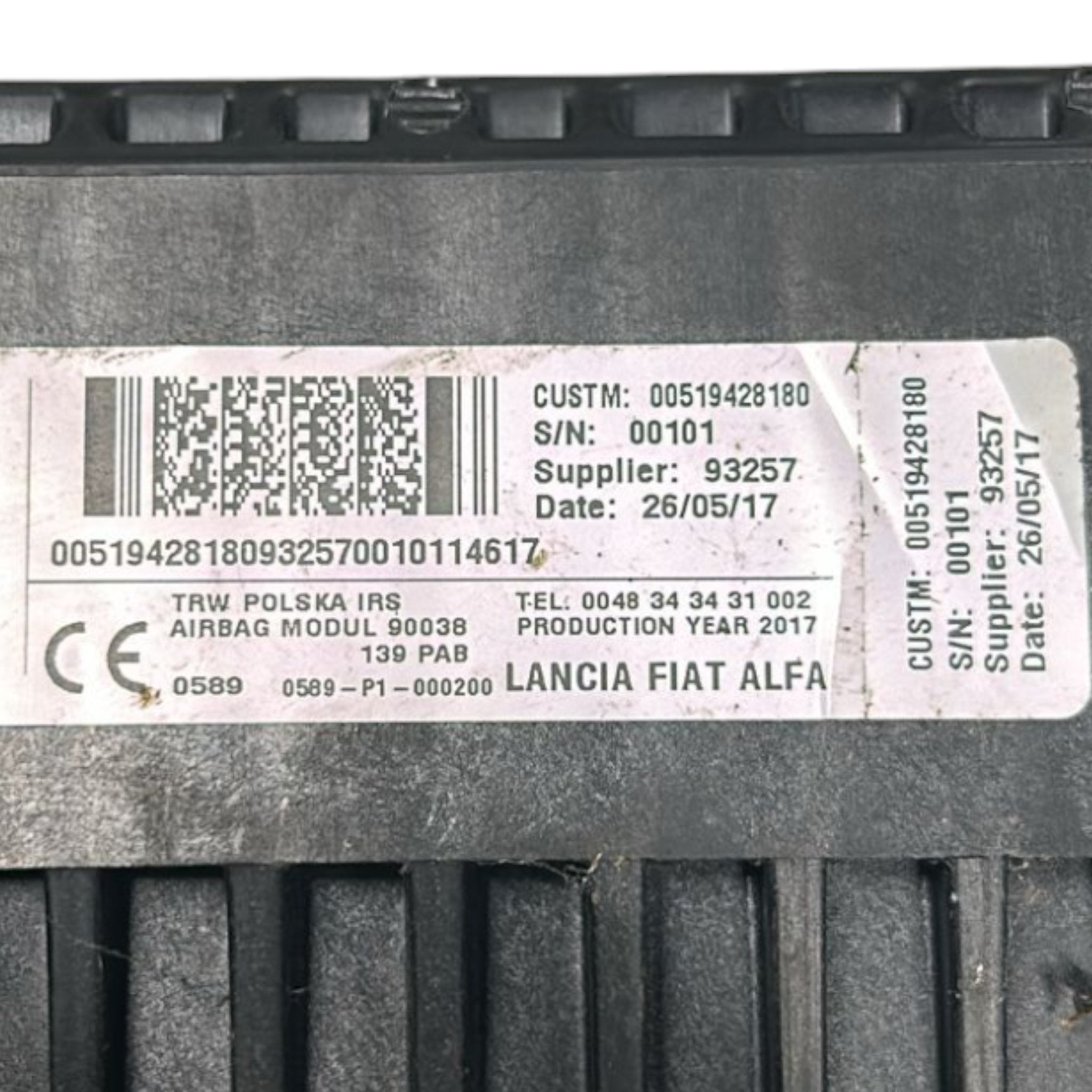 AirBag Cruscotto Destro Fiat Panda (312) cod.00519428180 (2012 > )