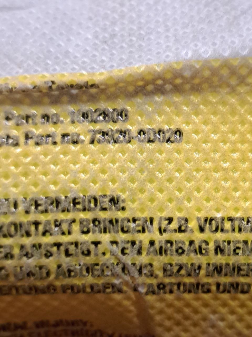 Airbag Sedile sinistro Toyota Yaris COD:73920-0D020 (2005-2011)