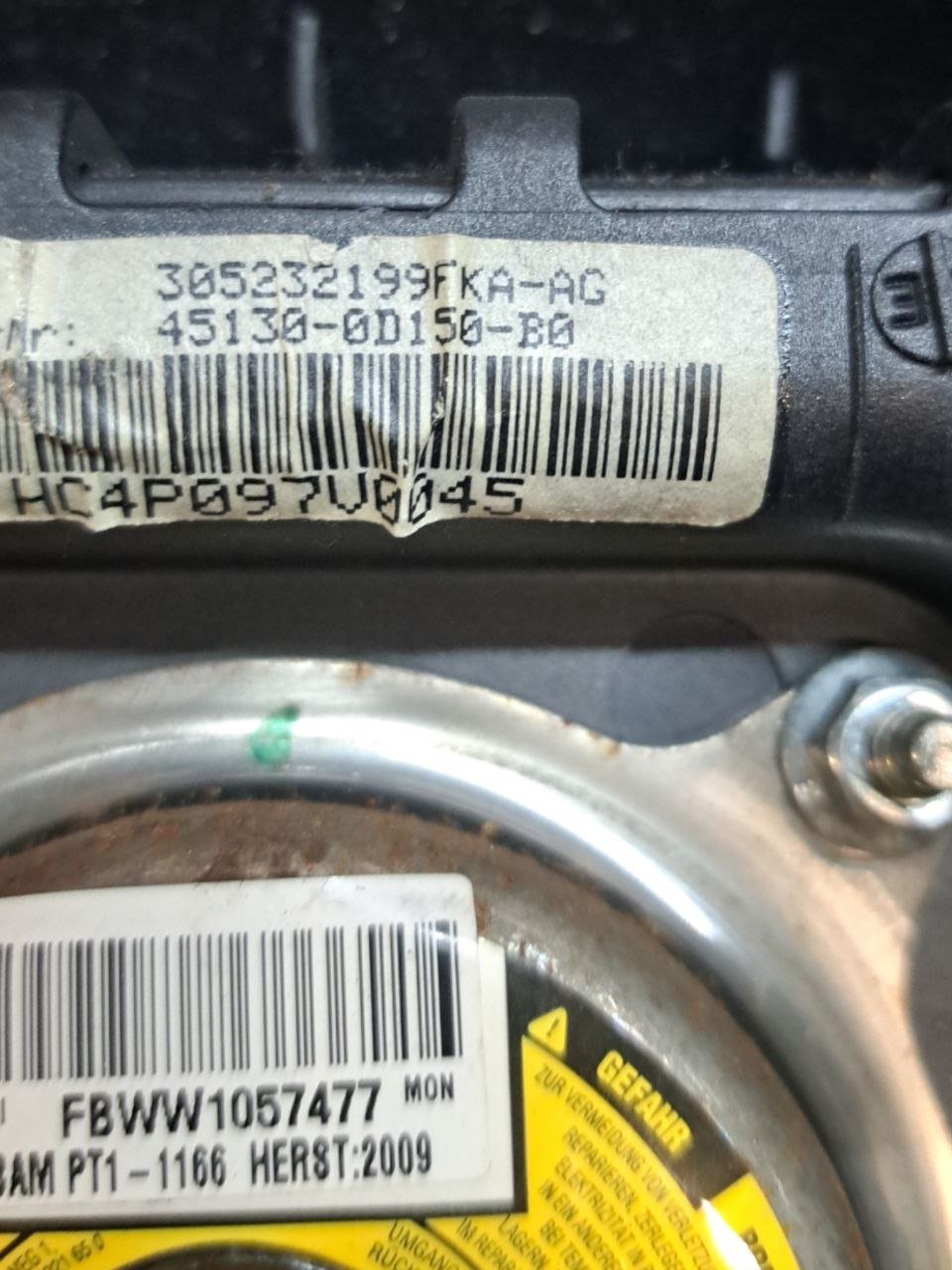 Airbag Volante Toyota Yaris ( 2005 - 2011 ) COD:45130-0D150