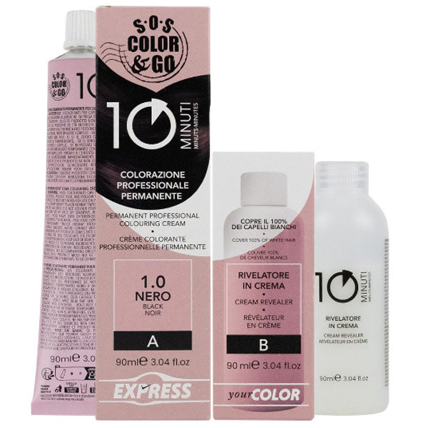 ALAMA SOS COLOR & GO TINTA CAPELLI 10 MINUTI NERO 1.0 - BIBA-RICAMBI