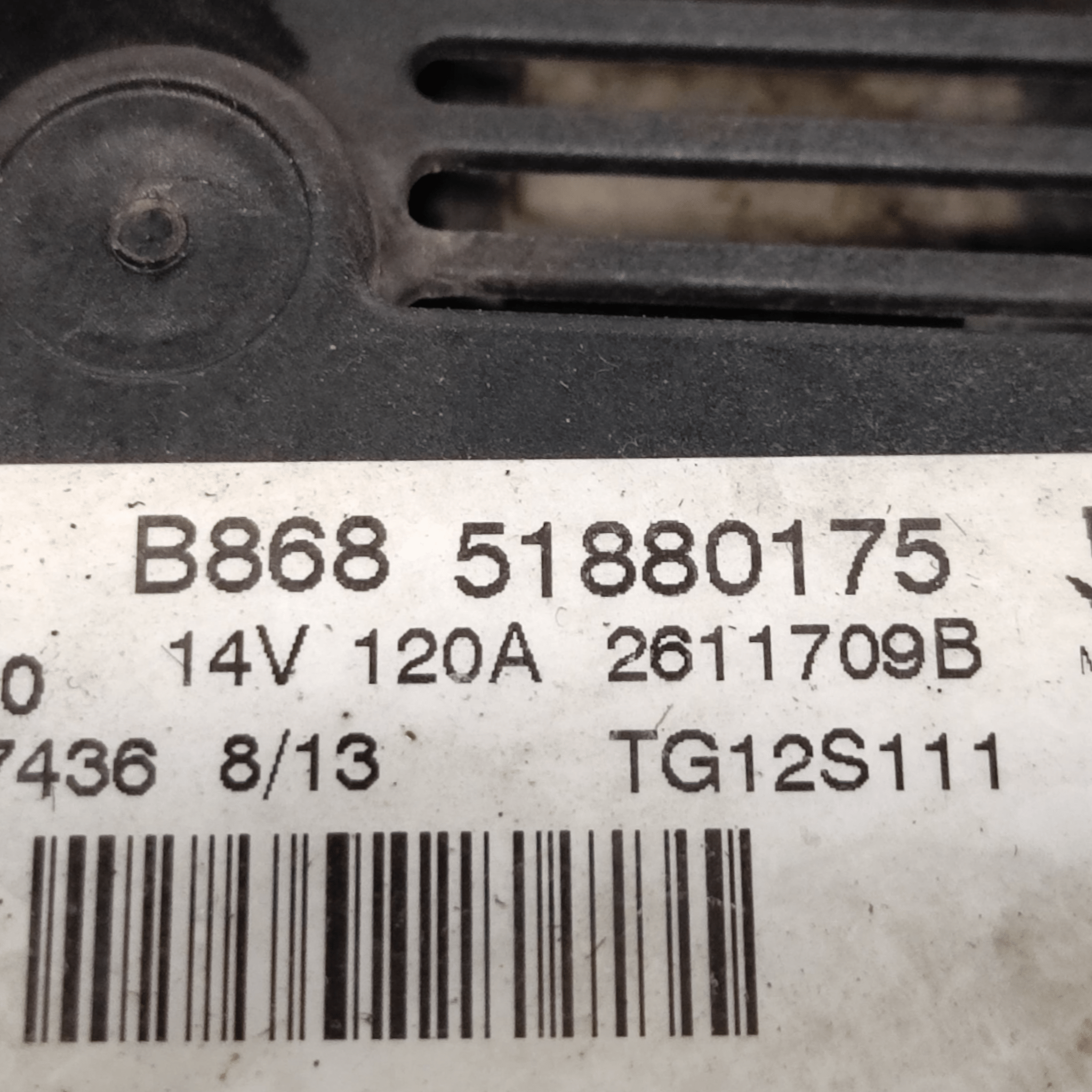 Alternatore Fiat 500L 1.3 Diesel COD: B86851880175 (2012-2022)
