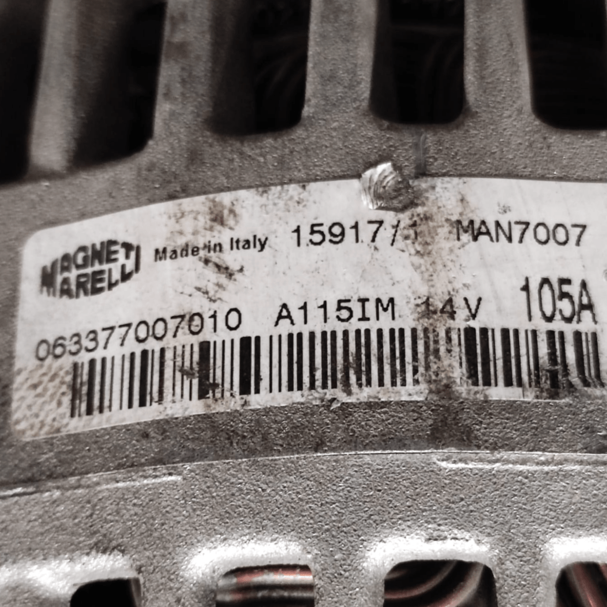 Alternatore fiat fiorino 1.4 benzina cod: 063377007010 (2007-)