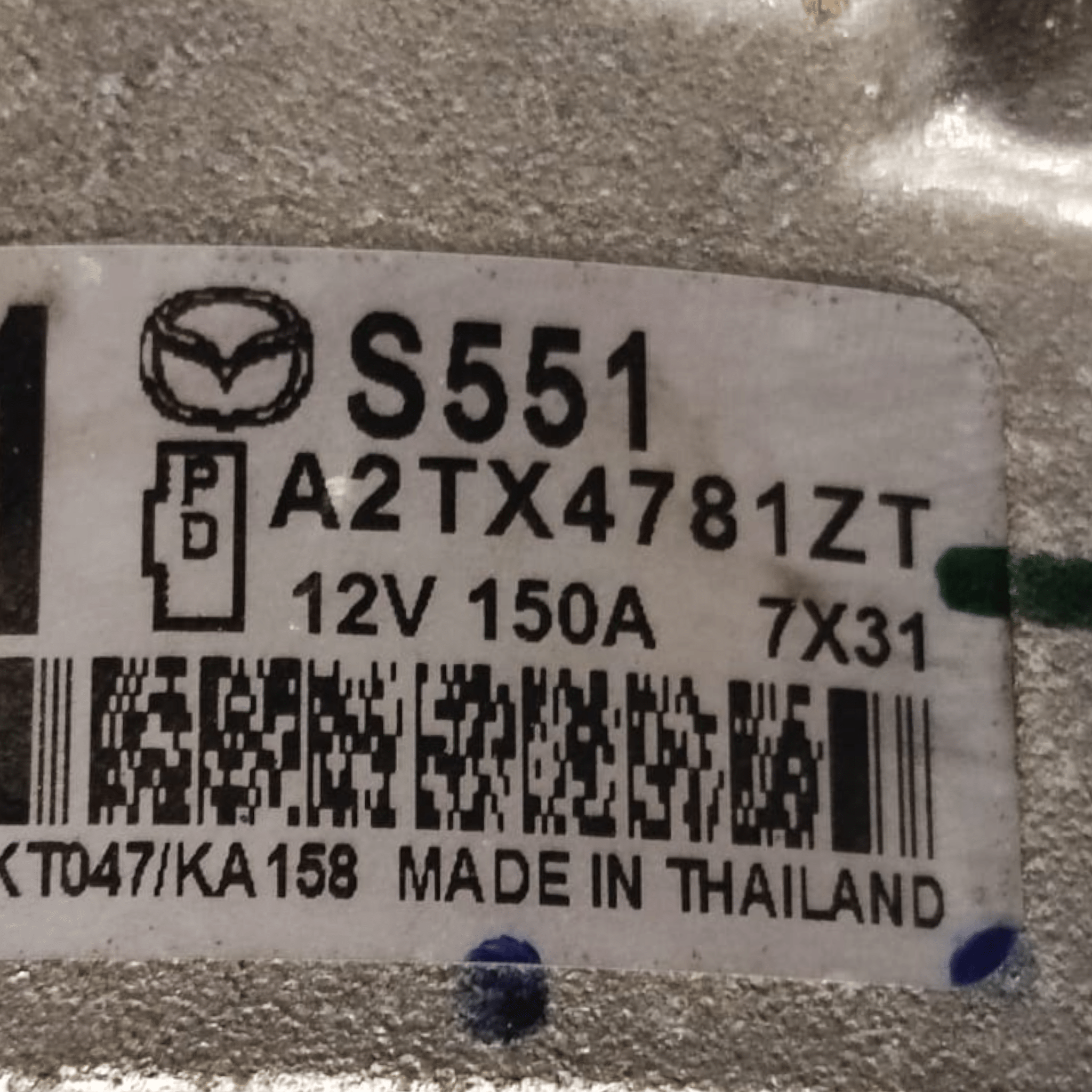 Alternatore Mazda CX-3 1.5 Diesel COD: D11B67SH1A (2015>)