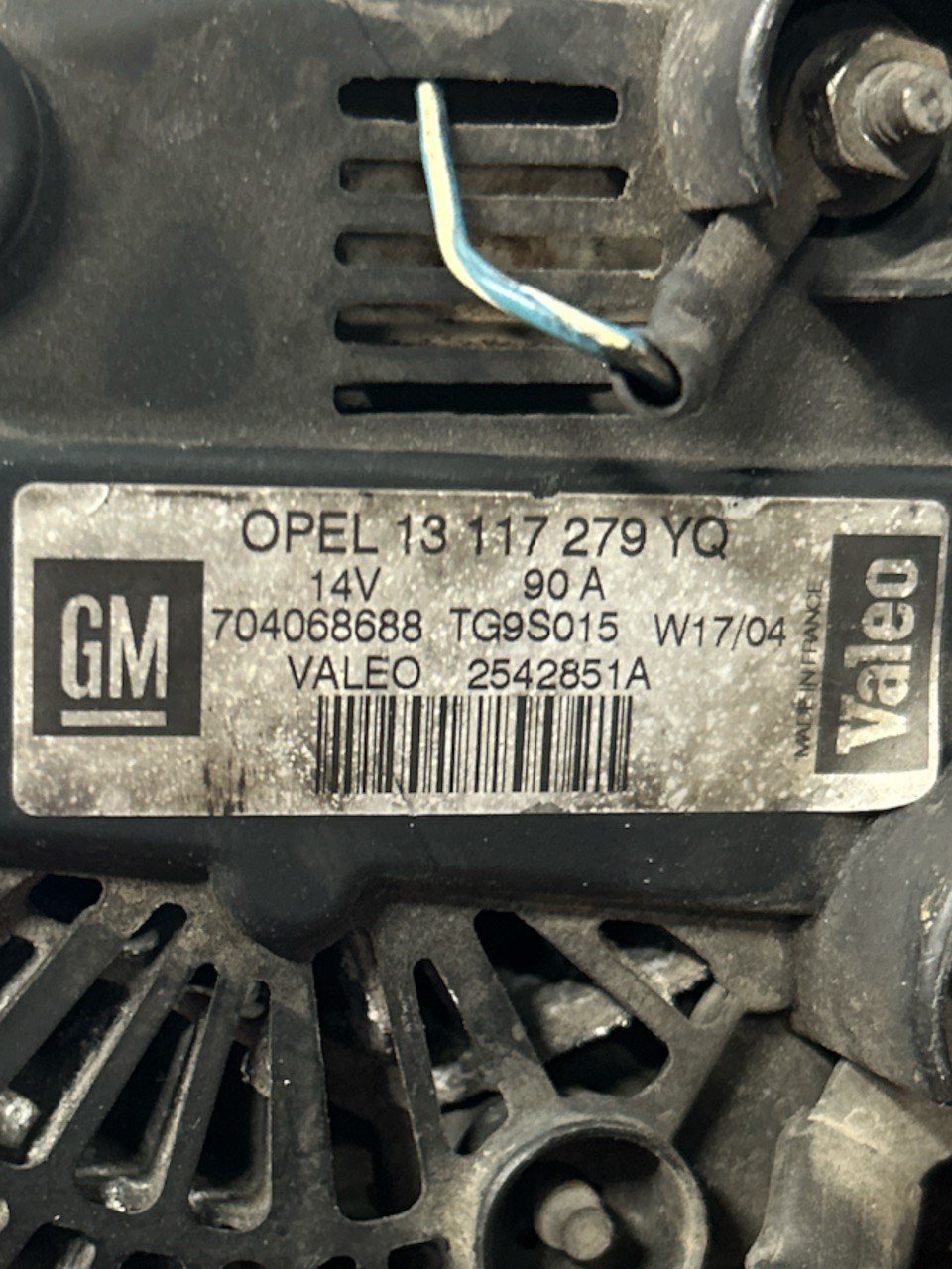 Alternatore Opel Corsa C 1.3 Diesel (2000 > 2006) cod . 13117279YQ