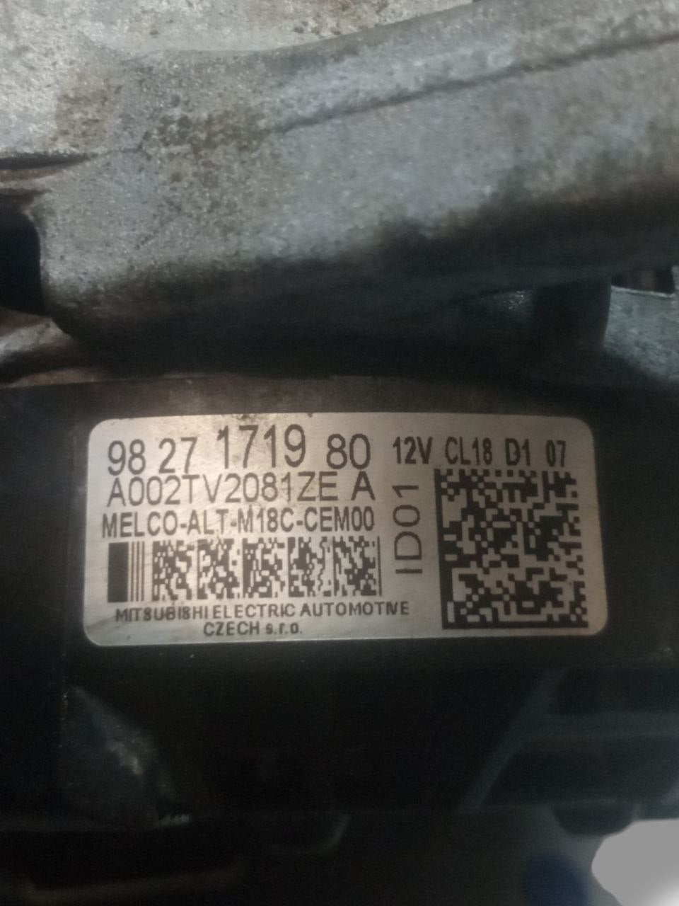 Alternatore Peugeot 508 1.5 Diesel (2021) cod: 9827171980 / A002TV2081ZE