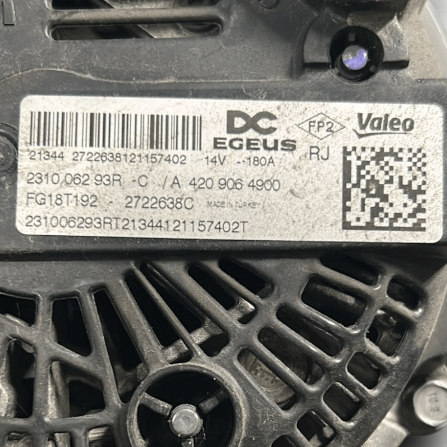 Alternatore Renault Express 1.5 Diesel cod:231006293R (2020 >)
