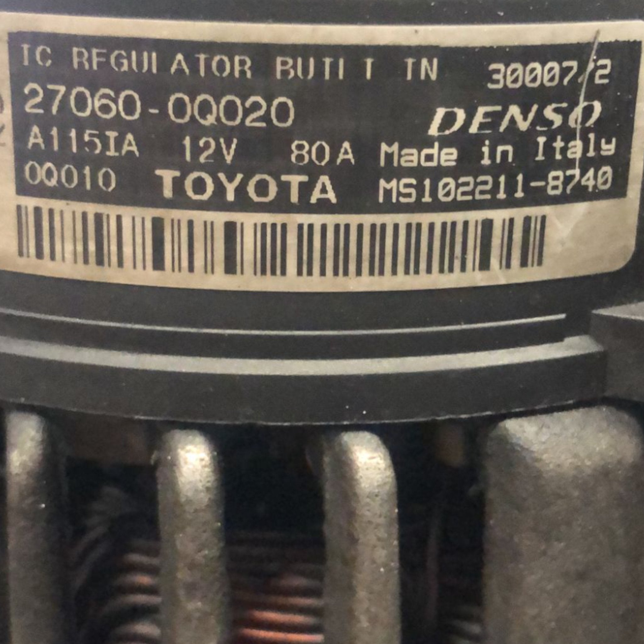 Alternatore Toyota Aygo 1.0 Benzina (2014 > 2021) cod:27060-0Q020