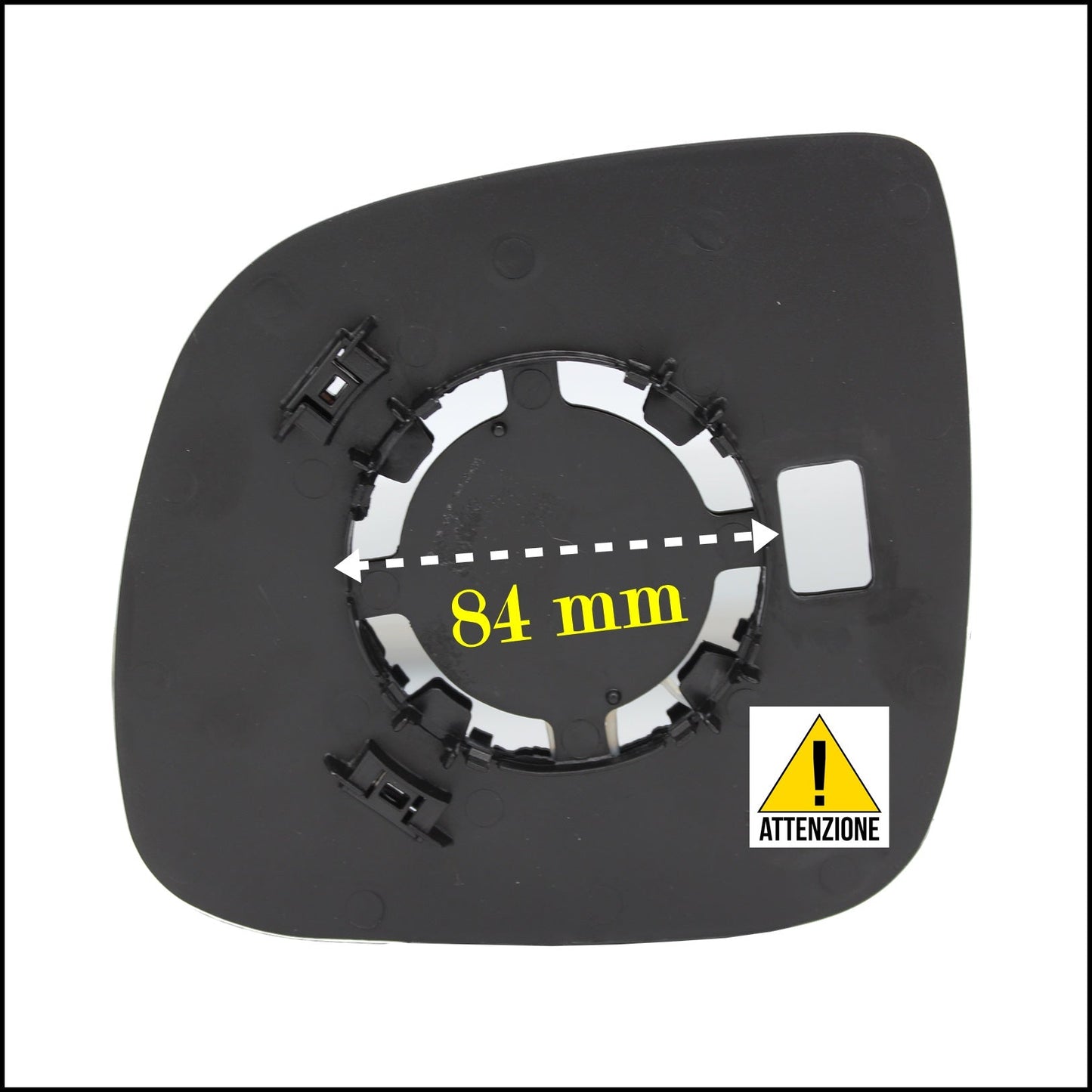 Piastra Retrovisore Termica Asferica Attacco Ø 84 Lato Dx-Passeggero Per Volkswagen Transporter T5 solo dal 10/2009&gt; BIBA-RICAMBI