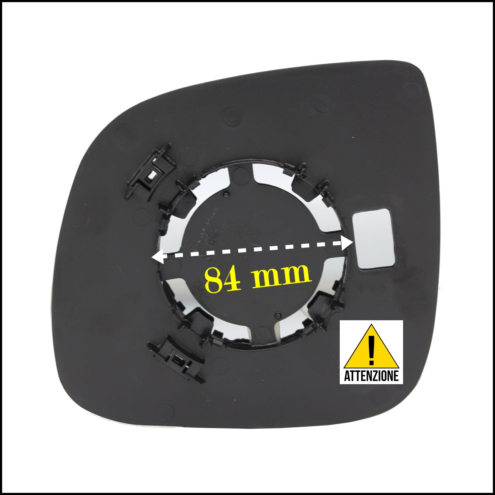 Piastra Retrovisore Termica Asferica Attacco Ø 84 Lato Dx-Passeggero Per Volkswagen Transporter T5 solo dal 10/2009&gt; BIBA-RICAMBI