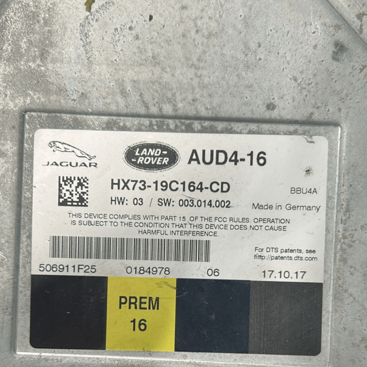 Amplificatore audio range rover velar cod:HX73-19C164-CD (2017>)