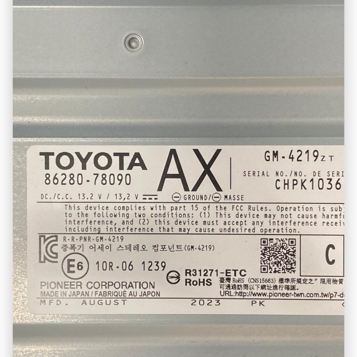 Amplificatore autoradio Lexus NX II (2021-) Cod: 86280-78090