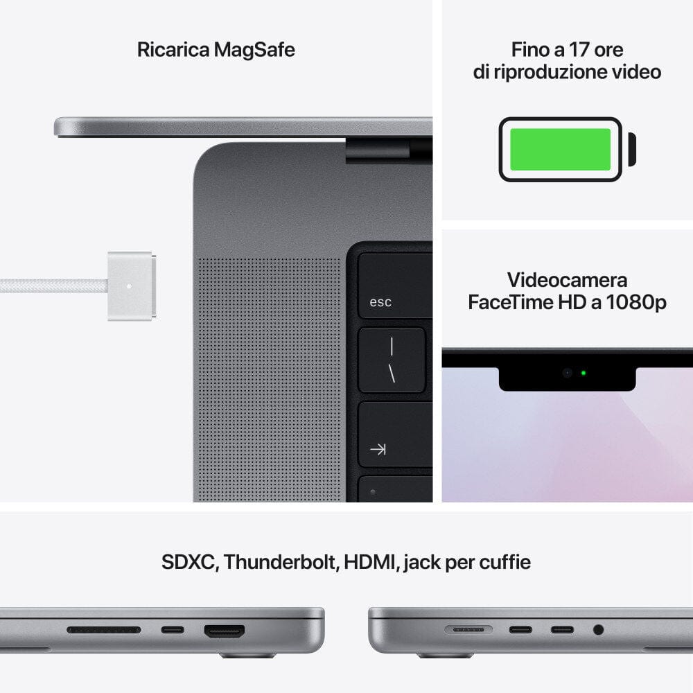 Apple MacBook Pro 14'', M1 PRO 8C / 14C GPU, 16 GB, 512 GB, MKGP3T/A, 2021 (C) - BIBA-RICAMBI