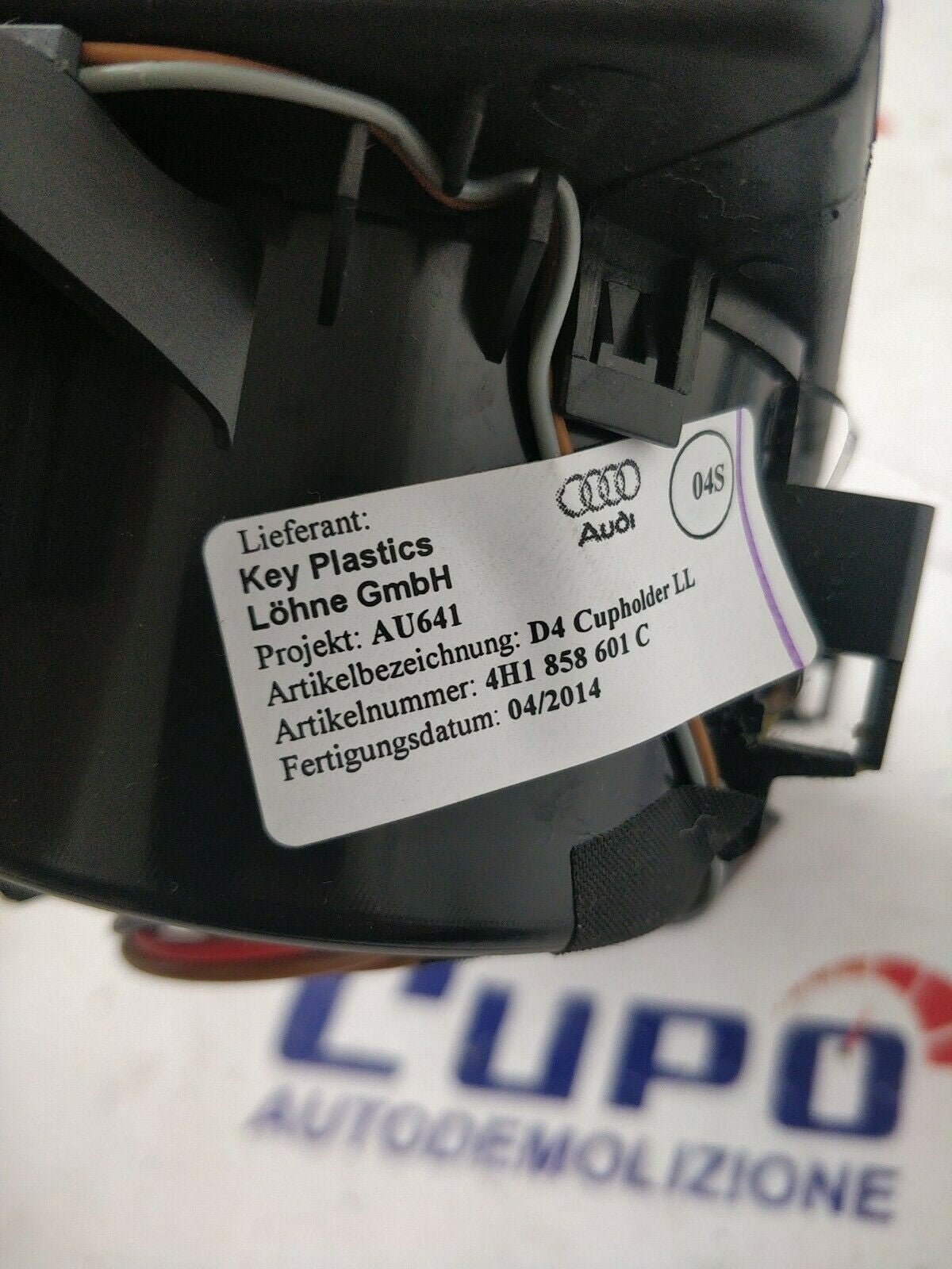 AUDI A8 Vano Portaoggetti Portabibite Consolle Centrale 4H1858601C