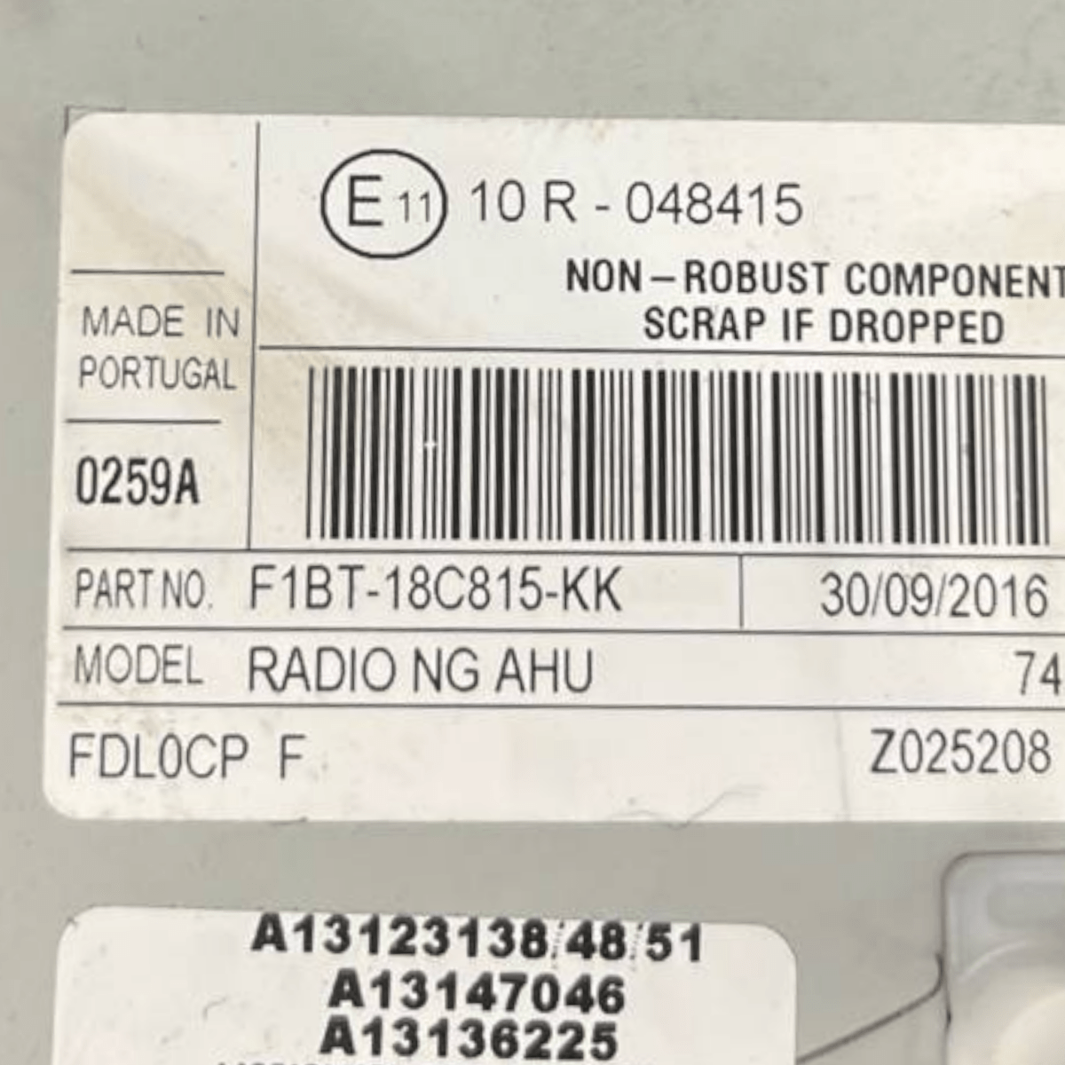 Autoradio / Stereo Ford Focus III (2011 al 2018) cod: F1BT-18C815-KK