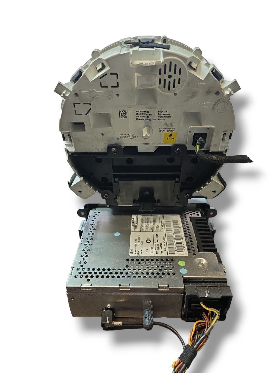 Autoradio / Stereo + Tachimetro / Contachilometri / Quadro Strumenti Mini Cooper 2°Serie ( 2008 - 2011 ) Cod : 3450803