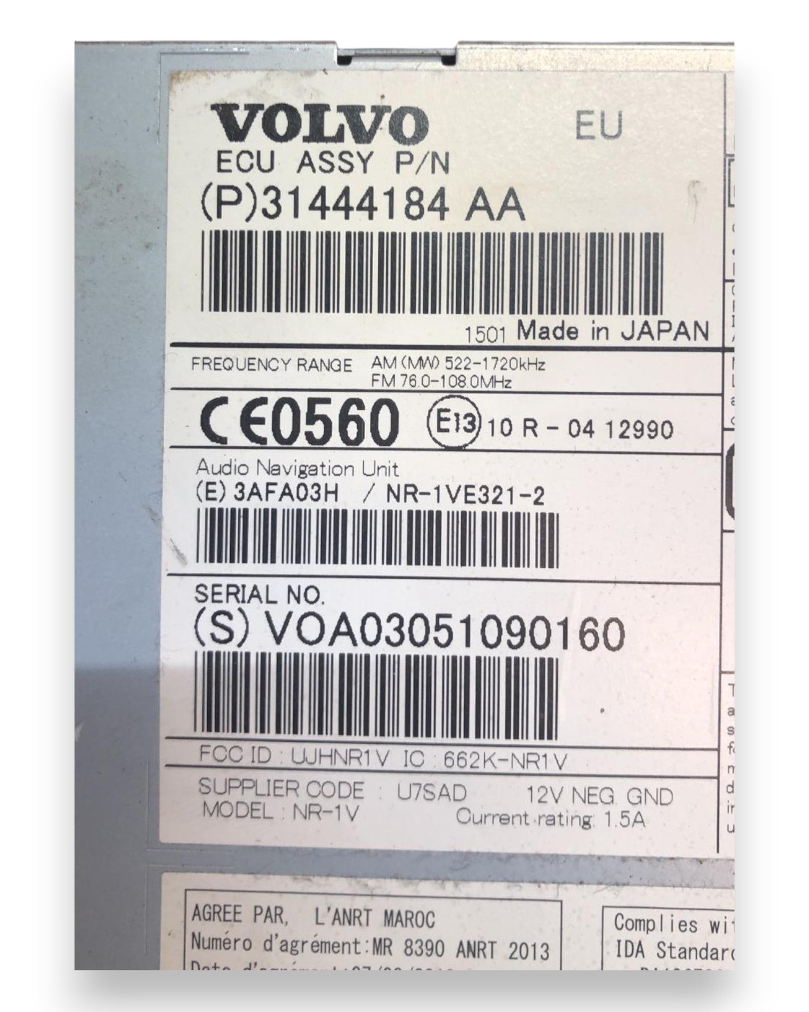 Autoradio Volvo V60 (2010 > 2018) cod:31444184 AA
