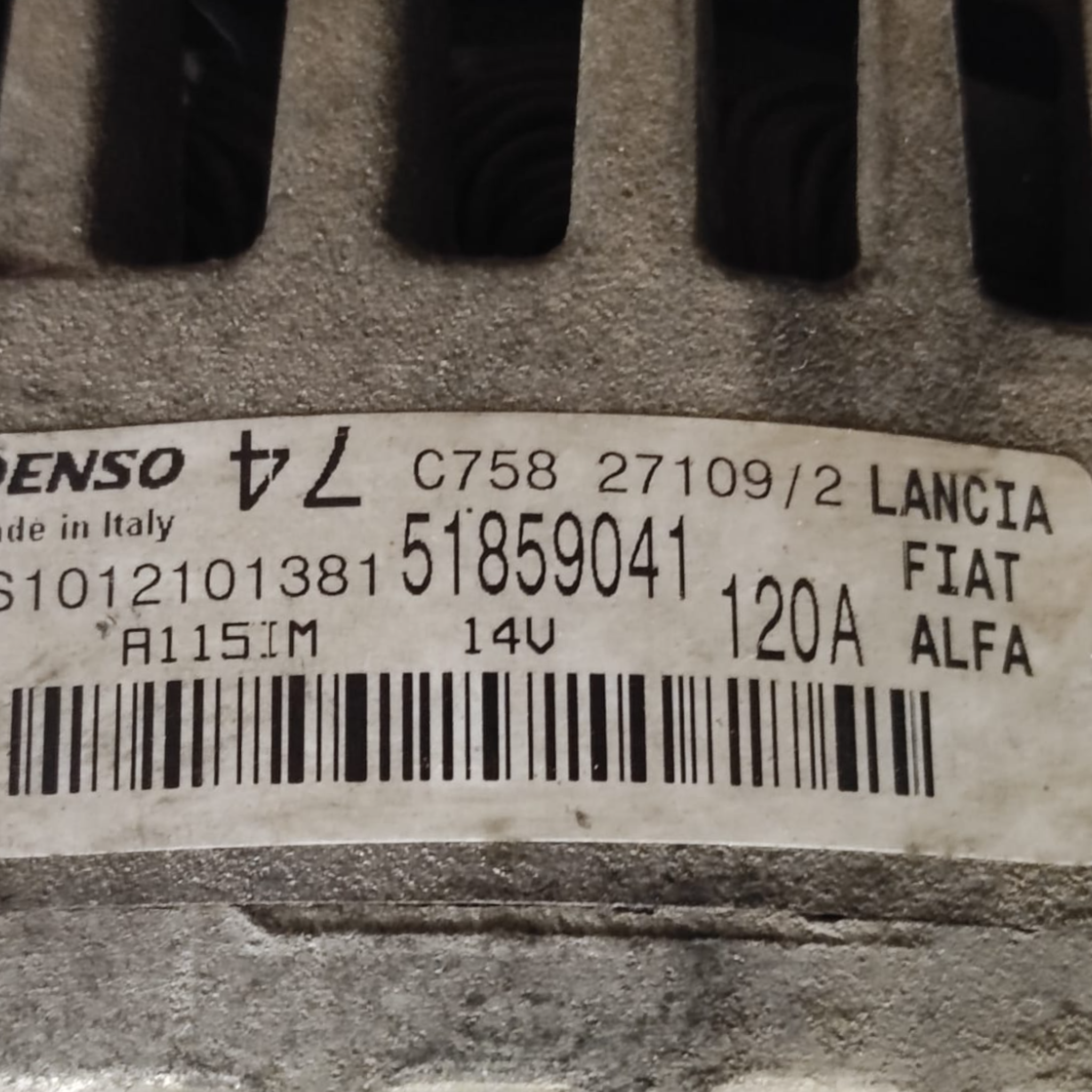 Alternatore Fiat 500 1.2 Benzina COD: 51859041 (2007-2015)